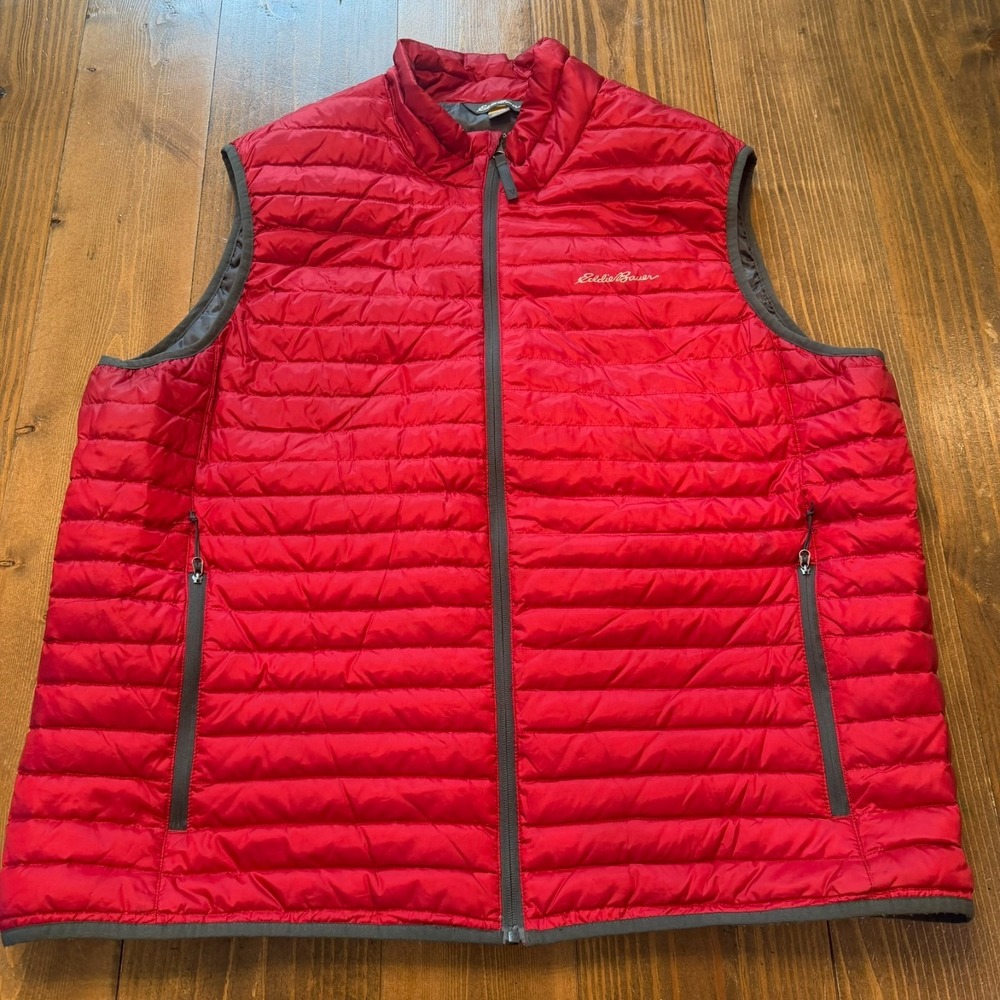 Eddie Bauer Travex 700 Down Fill Red Puffer Vest Size 2XL Mens